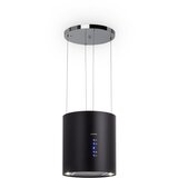 Klarstein barett, otočna kuhinjska napa, Ø 35 cm, recirkulacija 560 m³ / h, led, filter z aktivnim ogljem, nerjaveče jeklo, črna Cene