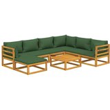  Sedežna garnitura 8-delna z zelenimi blazinami trden les | Shoptok.si