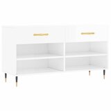 Maison Chic Regal za čevlje - Polica za čevlje visok sijaj bel 102x35x55 cm inženirski les, (21777731) | Shoptok.si