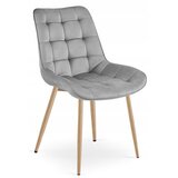  BERA stolica - svijetlosivi baršun / noge od hrasta x 1 | shoptok.hr