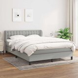  Krevet s oprugama i madracem svjetlosivi 140x190 cm od tkanine | shoptok.hr