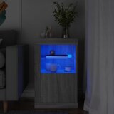 vidaXL Stranska omarica z LED lučkami siva sonoma inženirski les Cene