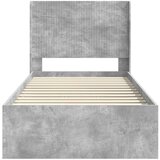  Okvir za krevet s pohranom i uzglavljem Betonska siva - Betonska siva 75 x 190 cm | shoptok.hr