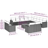 Vrtna sedežna garnitura 14-delna z blazinami črn poli ratan, (21094282) | Shoptok.si