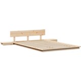 vidaXL Posteljni okvir s omaricami ob postelji 120x200cm iz trdnega lesa | Shoptok.si