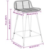 Barska stolica 2 pcs Crna 44 x 45 x 76 cm Ratan i Čelik | shoptok.hr
