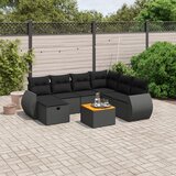 vidaXL 8-dijelni set vrtnih sofa od poliratana s jastucima crni | shoptok.hr