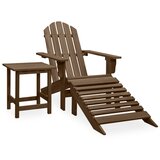 The Living Store Vrtni stol Adirondack z naslonom za noge in mizo les jelke rjav - Vrtni Stol, (21475800) Cene