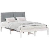  Okvir za krevet s uzglavljem Bijelo 135 x 190 cm tkanina | shoptok.hr