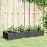 vidaXL Vrtna sadilica s klinovima crna 125 x 40 x 28 5 cm PP Cijene