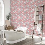  Tapeta - Pastel birds – a delicate pattern of white and grey herons on a light pink background 50x1000 Vodootporna | shoptok.hr