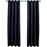 Furnova Zatemnitvene zavese s kovinskimi obročki 2 kosa črne 140x245 cm, (21917631) | Shoptok.si