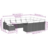  11-dijelni set vrtnih sofa od poliratana s jastucima sivi | shoptok.hr