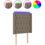  LED uzglavlje smeđesivo 83 x 16 x 118/128 cm od tkanine | shoptok.hr