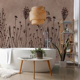 Foto tapeta - Wildflowers – black plants on lime-wash background 500x350 | shoptok.hr