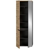MID.YOU Garderobna Omara Canu, Temno Siva, Barva Hrasta | Shoptok.si