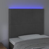  LED uzglavlje tamnosivo 80x5x118/128 cm baršunasto | shoptok.hr