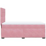 vidaXL Box spring postelja z vzmetnico roza 90x190 cm žamet, (21305642) | Shoptok.si