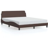 vidaXL Posteljni okvir z vzglavjem rjav 160x200 cm umetno usnje | Shoptok.si
