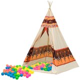Šator Tipi Indijanska kućica za igru ​​+ 60 loptica - 155 cm | shoptok.hr