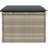  Vrtni tabure s jastukom svijetlosivi 55x55x37 cm od poliratana | shoptok.hr