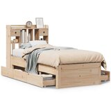 vidaXL Krevet s regalom za knjige bez madraca 90x190 cm od borovine | shoptok.hr