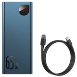 Baseus adaman metal powerbank 20000mAh, pd, qc 3.0, 65W, 2xUSB + usb-c + micro usb, modra | Shoptok.si