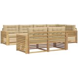  Set vanjskih sofa 7 kom. Bijela i bež Poliester Smeđa 331 x 172,5 x 73 cm | shoptok.hr