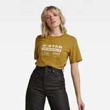 G-star T-shirt - Originals label regular fit tee yellow Cene
