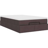 vidaXL Otomanski posteljni okvir z vzmetnico rjav 120x200 cm blago | Shoptok.si