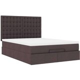 vidaXL Otomanski posteljni okvir z vzmetnico rjav 140x200 cm blago | Shoptok.si