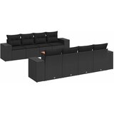  9-dijelni set vrtnih sofa s jastucima crni od poliratana | shoptok.hr