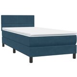 Box Spring krevet s madracem tamnoplavi 80x210 cm baršun | shoptok.hr