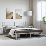  Metalni okvir za krevet s uzglavljem bijeli 183x213 cm | shoptok.hr