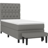  Okvir kreveta s oprugama i madrac tamnosivi 80x200cm od tkanine | shoptok.hr