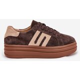 Boto Women's Platform Sneakers Made Of Natural Suede Chocolate Eldira | Eponuda.ba