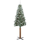 vidaXL Mršavo božićno drvce s 300 LED svjetlima Zelena i bijela 210 cm | shoptok.hr