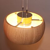 Fischer & Honsel Črna/v naravni barvi LED zatemnitvena viseča svetilka z lesenim senčilom Shine-wood – | Shoptok.si