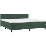  Box spring s madracem LED tamnozeleni 200x200 cm baršun | shoptok.hr