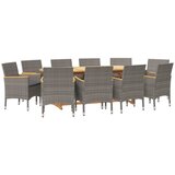  11-dijelni vrtni blagovaonski set s jastucima sivi | shoptok.hr