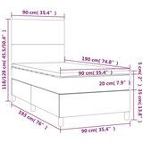 Box spring krevet s madracem svjetlosivi 90x190 cm baršunasti | shoptok.hr