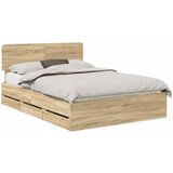 vidaXL konstrukcija postelje s predalom sonoma hrast 140 x 190 cm, (5000113638) | Shoptok.si