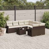vidaXL 9-dijelni set vrtnih sofa s jastucima poliratan smeđi | shoptok.hr