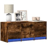 vidaXL TV omarica LED dimljeni hrast 97x34x40 cm inženirski les | Shoptok.si