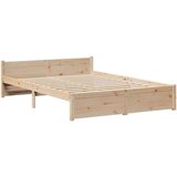  Posteljni okvir z vzglavjem 135x190 cm trdna borovina, (21311063) | Shoptok.si
