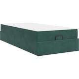  Krevetna konstrukcija s pohranom Tamnozelena 90 x 200 cm Baršun | shoptok.hr
