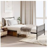 Metalni okvir kreveta uzglavlje i podnožje crni 100x190 cm | shoptok.hr