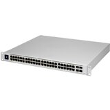 Ubiquiti USW-PRO-48-POE 48 port gigabit L3 PoE++ switch, 40 x GbE PoE+ Ports, 8 x GbE PoE++ ports, 4 x 10G SFP+ ports, 600W total PoE availability, Layer 3 switching, Near-silent cooling, LCM display 1.3" touchscreen USW-PRO-48-POE-EU Cene