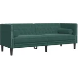 MAISON CHIC kavč - Sofa - Kanape chesterfield z vzglavniki trosed temno zelen žamet, (21727098)