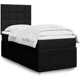 vidaXL Box spring postelja z vzmetnico črna 100x200 cm blago | Shoptok.si